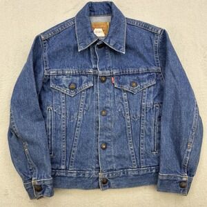 Vintage Levis Denim Jacket Kids 10 Blue Trucker Type 3 90s Snap Faded Boys Youth